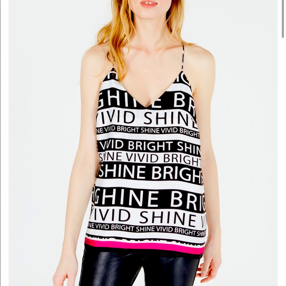 Bar III Graphic Silk Tank